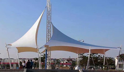 南京膜結(jié)構景觀棚設施遮陽工程安裝案例